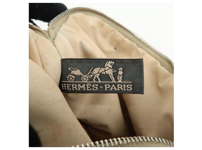Hermès HERMES Bolide Mini Bolsa de Lona de Algodão e Couro Bege - vista 24