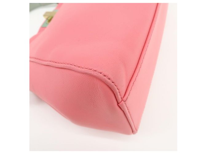 FENDI Peekaboo Mini Borsa a Tracolla e a Mano 2Way in Pelle Rosa 8BN244 - vista 12