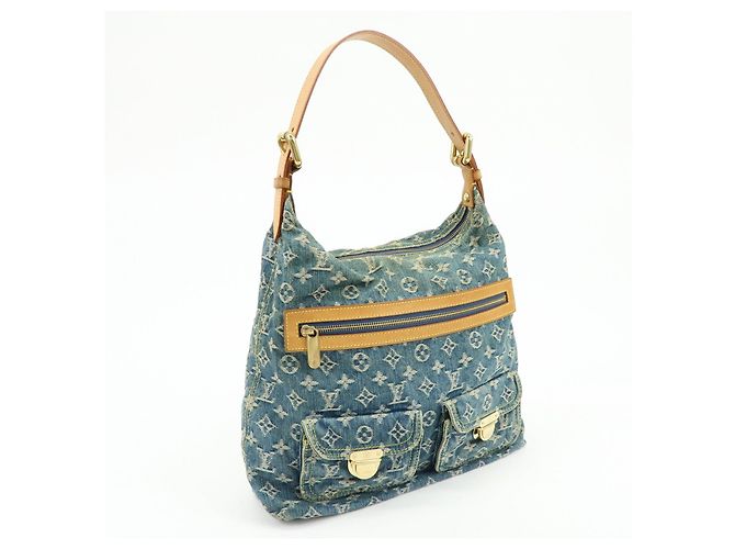 Louis Vuitton Monogram Denim Baggy GM Shoulder Bag Blue M95048 - vista 4