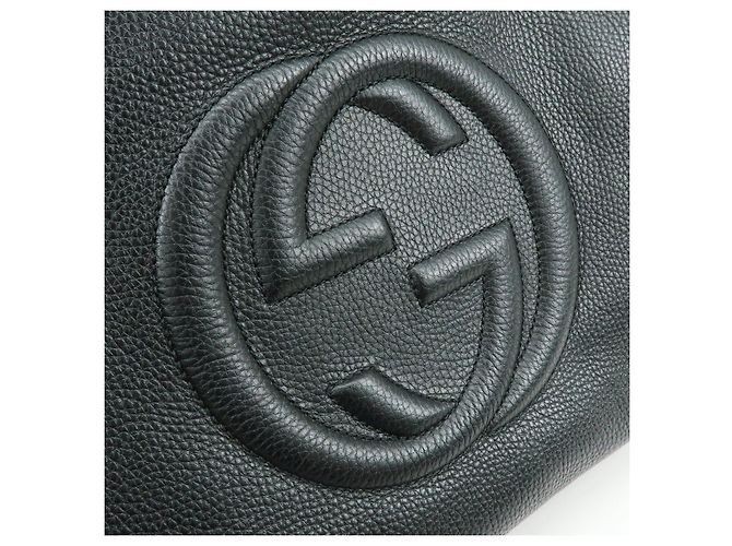 Borsa GUCCI SOHO Interlocking G Chain Shoulder Bag Tote Bag Black 536196 - vista 14