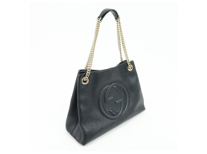 Borsa GUCCI SOHO Interlocking G Chain Shoulder Bag Tote Bag Black 536196 - vista 4