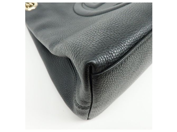 Borsa GUCCI SOHO Interlocking G Chain Shoulder Bag Tote Bag Black 536196 - vista 8