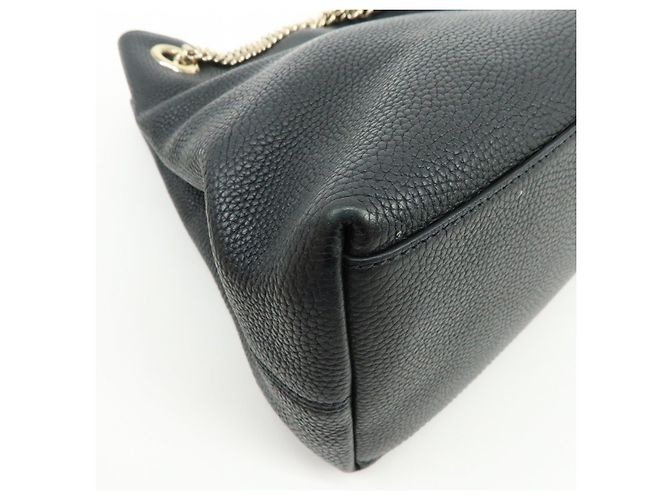 Borsa a tracolla in pelle con catena GUCCI SOHO Interlocking G Nero 536196 - vista 12