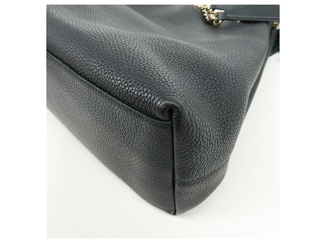 Borsa a tracolla in pelle con catena GUCCI SOHO Interlocking G Nero 536196 - vista 13