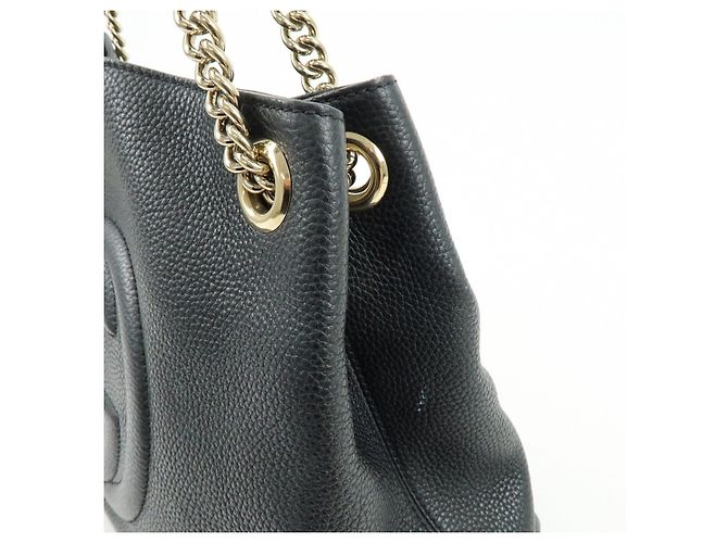 Borsa a tracolla in pelle con catena GUCCI SOHO Interlocking G Nero 536196 - vista 14