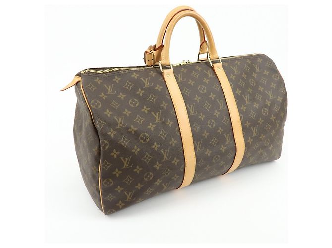 Louis Vuitton Monogram Keep All 50 Boston Bag Hand Bag Brown M41426 - vista 4