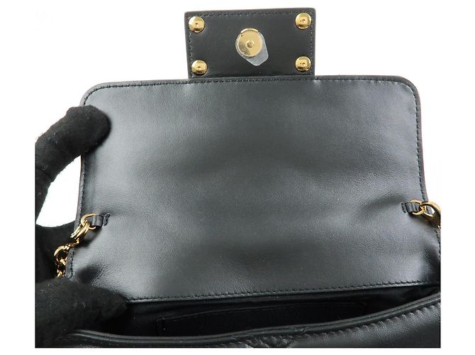 VERSACE Borsa a tracolla in pelle Medusa con catena Nera - vista 19