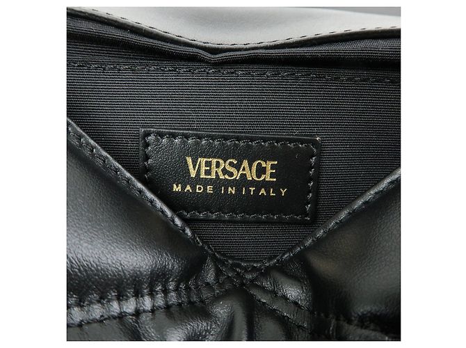 VERSACE Borsa a tracolla in pelle Medusa con catena Nera - vista 22