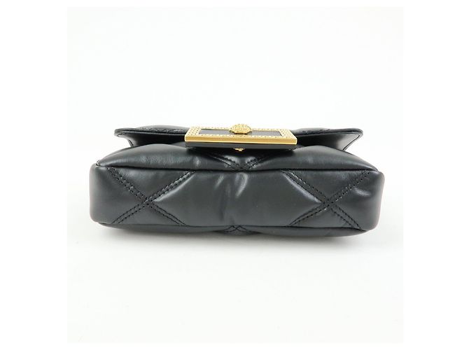 VERSACE Borsa a tracolla in pelle Medusa con catena Nera - vista 5