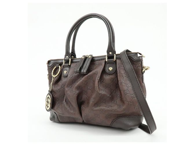 Borsa a tracolla 2Way GUCCI Sukey Interlocking G Guccissima in pelle 247902 - vista 3