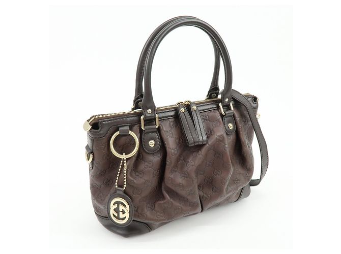 Borsa a tracolla 2Way GUCCI Sukey Interlocking G Guccissima in pelle 247902 - vista 4