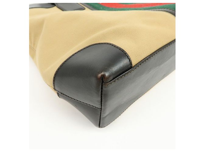 Borsa Tote e Borsa a Tracolla GUCCI Sherry Canvas Leather Brown Beige 002・1119 - vista 10