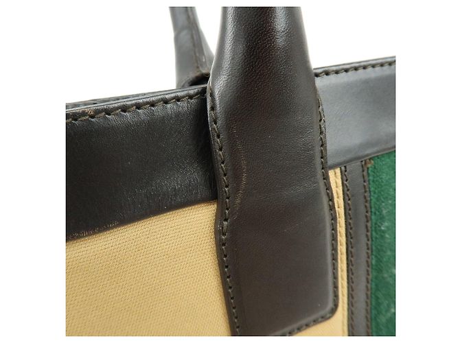 Borsa Tote e Borsa a Tracolla GUCCI Sherry Canvas Leather Brown Beige 002・1119 - vista 17