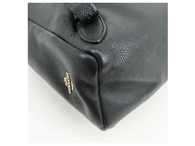 COACH Logo Leder-Rucksack mit Drehverschluss Schwarz - Ansicht 10