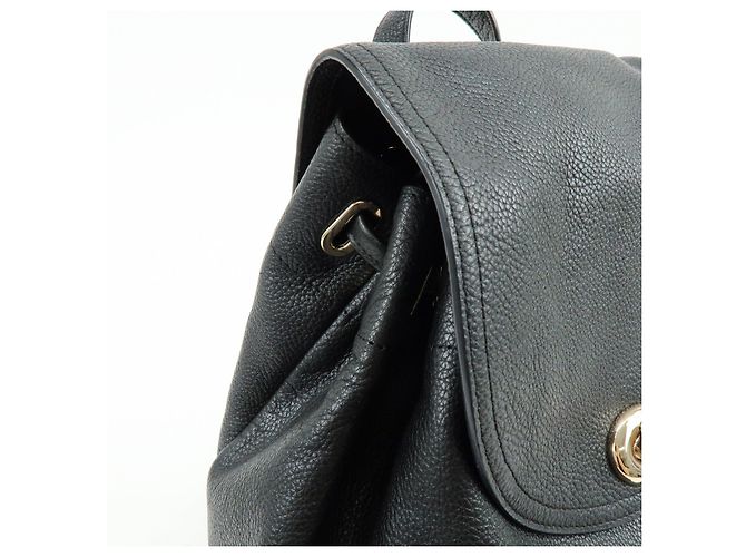 COACH Logo Leder-Rucksack mit Drehverschluss Schwarz - Ansicht 13