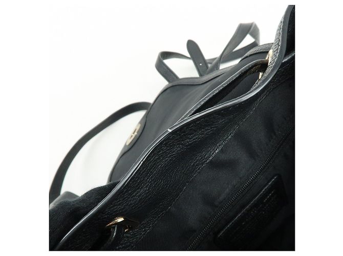 COACH Logo Leder-Rucksack mit Drehverschluss Schwarz - Ansicht 16