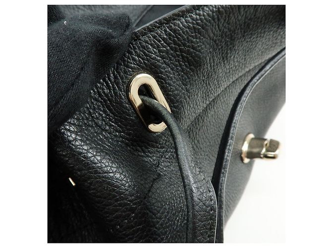 COACH Logo Leder-Rucksack mit Drehverschluss Schwarz - Ansicht 17
