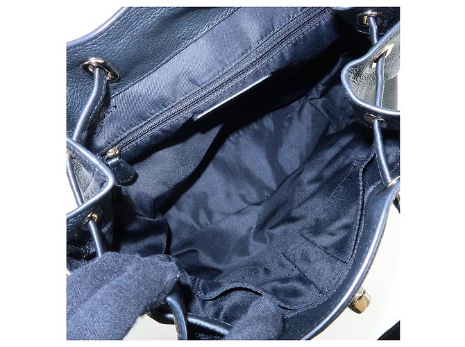 COACH Logo Leder-Rucksack mit Drehverschluss Schwarz - Ansicht 18
