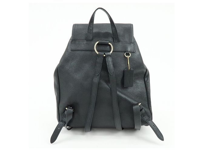 COACH Logo Leder-Rucksack mit Drehverschluss Schwarz - Ansicht 2
