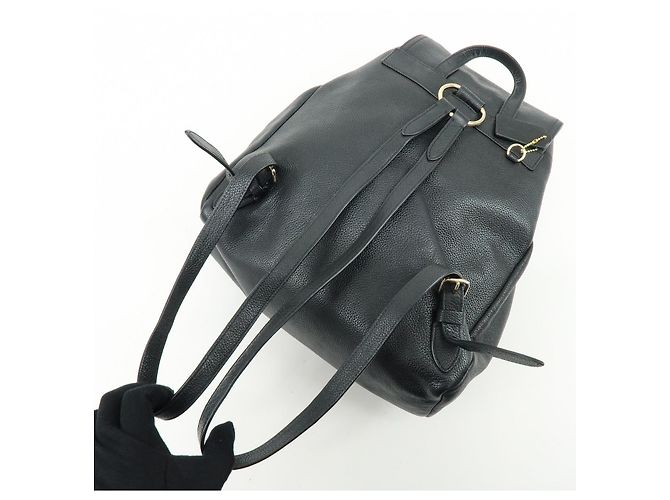 COACH Logo Leder-Rucksack mit Drehverschluss Schwarz - Ansicht 6