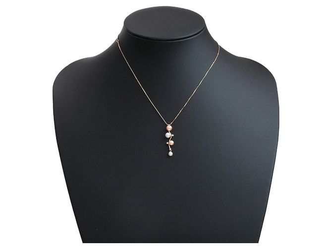 Collana TASAKI Perla e Diamante 0.03ct K18 750YG Oro Giallo - vista 6