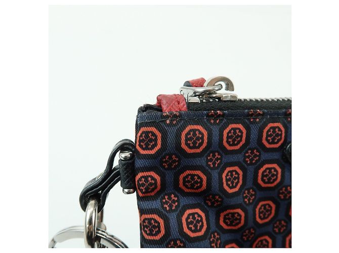 PRADA Triangle Logo Nylon Leather Mini Pouch Key Ring Navy 2TT072 - view 10