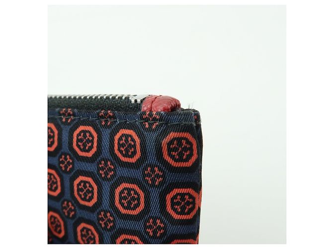 PRADA Triangle Logo Nylon Leather Mini Pouch Key Ring Navy 2TT072 - view 11