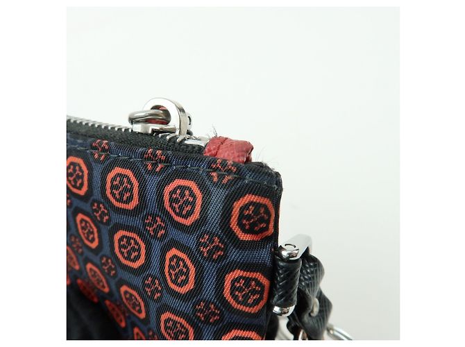 PRADA Triangle Logo Nylon Leather Mini Pouch Key Ring Navy 2TT072 - view 13