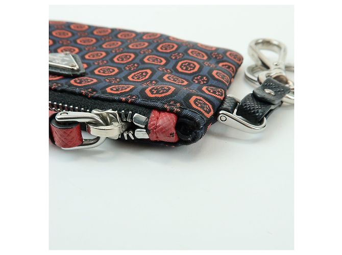 PRADA Triangle Logo Nylon Leather Mini Pouch Key Ring Navy 2TT072 - view 15