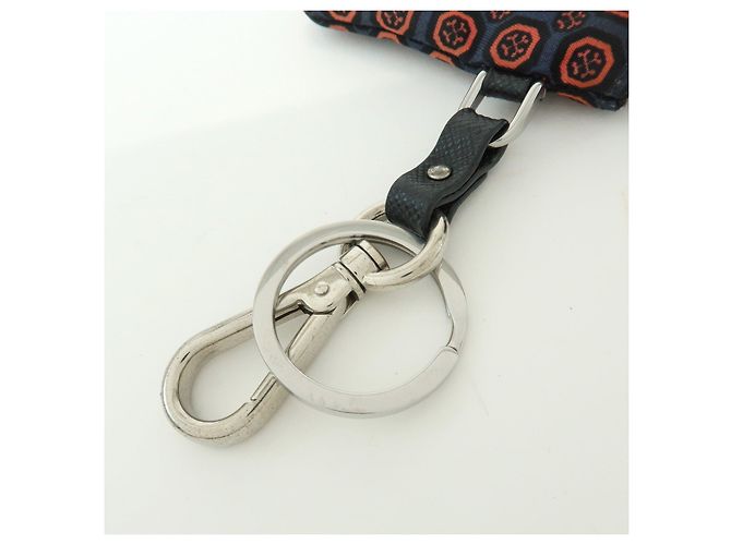 PRADA Triangle Logo Nylon Leather Mini Pouch Key Ring Navy 2TT072 - view 18