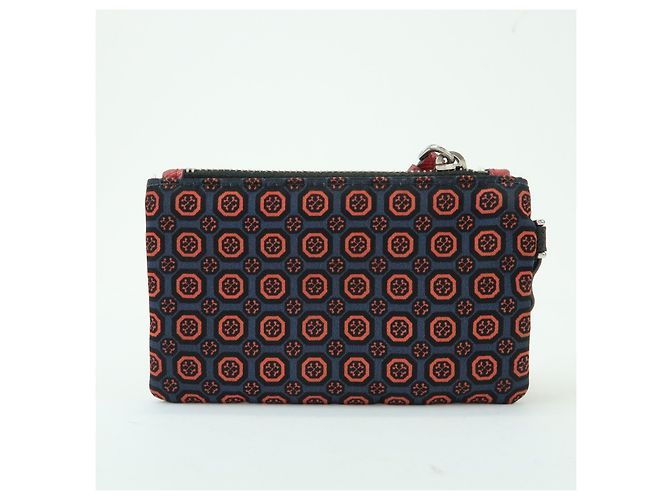 PRADA Triangle Logo Nylon Leather Mini Pouch Key Ring Navy 2TT072 - view 2