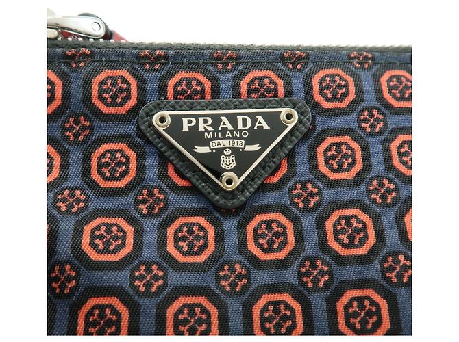 PRADA Triangle Logo Nylon Leather Mini Pouch Key Ring Navy 2TT072 - view 20