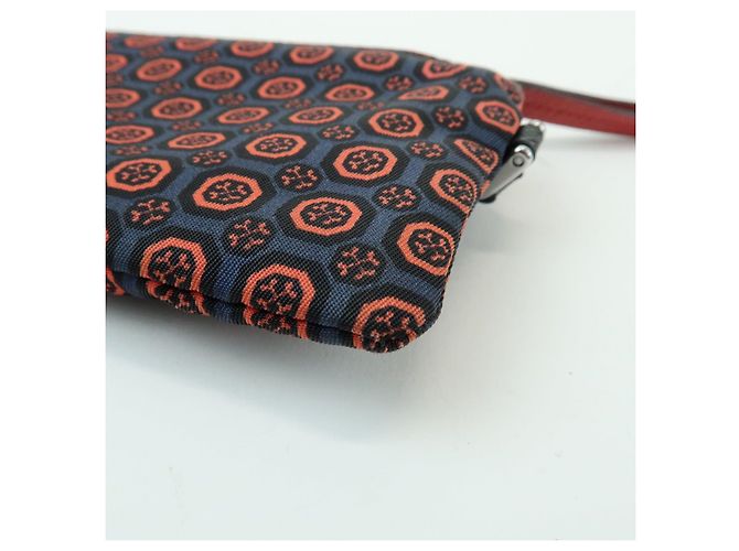 PRADA Triangle Logo Nylon Leather Mini Pouch Key Ring Navy 2TT072 - view 9