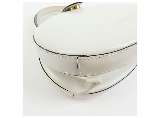 Loewe Logo Runde Leder Handtasche White - Ansicht 10