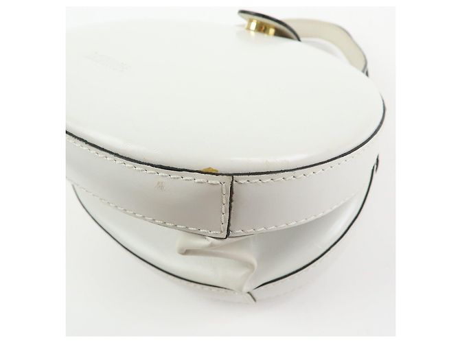 Loewe Logo Runde Leder Handtasche White - Ansicht 11