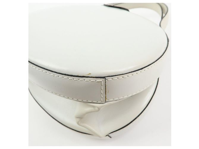 Loewe Logo Runde Leder Handtasche White - Ansicht 13