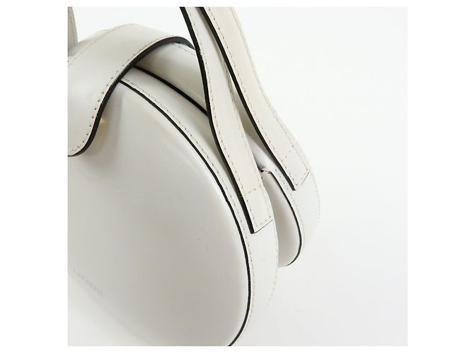 Loewe Logo Runde Leder Handtasche White - Ansicht 14