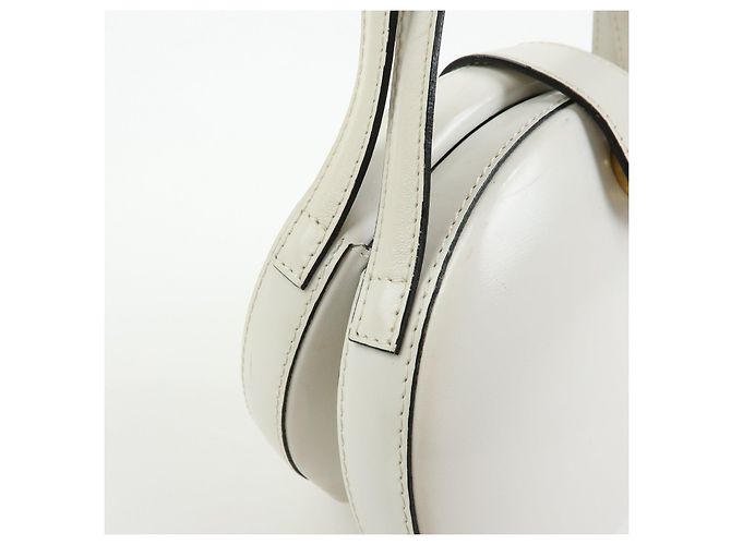 Loewe Logo Runde Leder Handtasche White - Ansicht 15