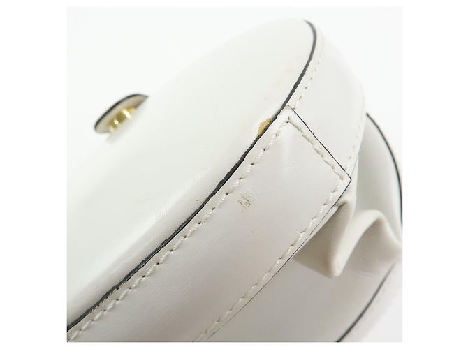 Loewe Logo Runde Leder Handtasche White - Ansicht 16