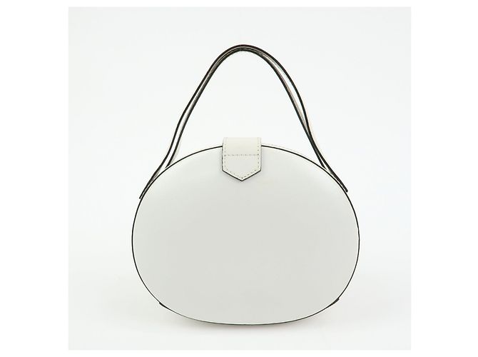 Loewe Logo Runde Leder Handtasche White - Ansicht 2