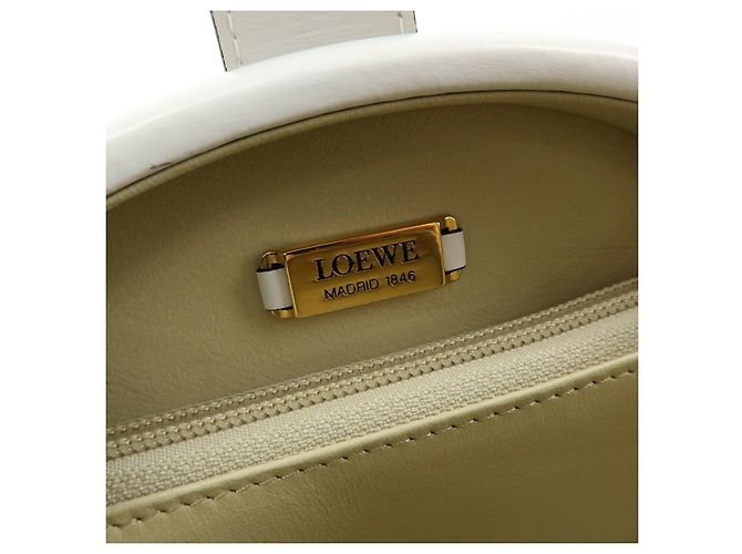 Loewe Logo Runde Leder Handtasche White - Ansicht 24
