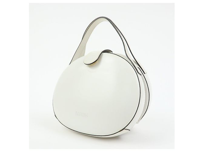 Loewe Logo Runde Leder Handtasche White - Ansicht 3