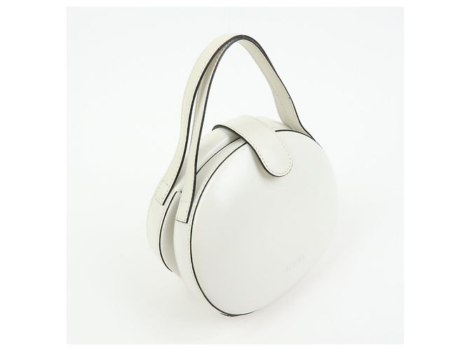 Loewe Logo Runde Leder Handtasche White - Ansicht 4