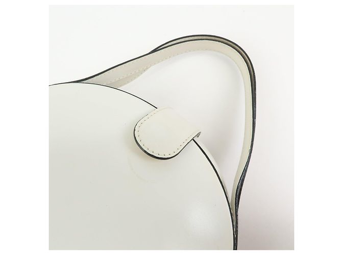Loewe Logo Runde Leder Handtasche White - Ansicht 6