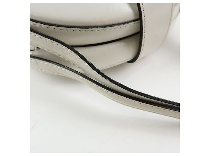 Loewe Logo Runde Leder Handtasche White - Ansicht 8