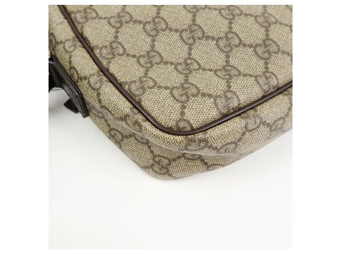 Borsa a tracolla e a spalla Gucci GG Canvas Leather Brown 114291 - vista 11