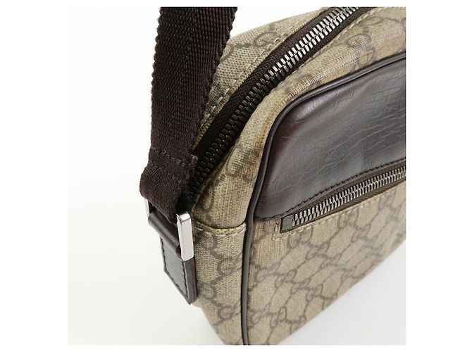 Borsa a tracolla e a spalla Gucci GG Canvas Leather Brown 114291 - vista 14