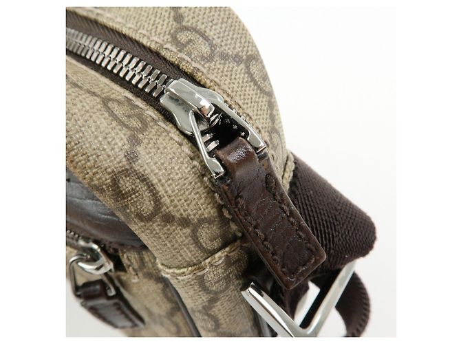 Borsa a tracolla e a spalla Gucci GG Canvas Leather Brown 114291 - vista 16