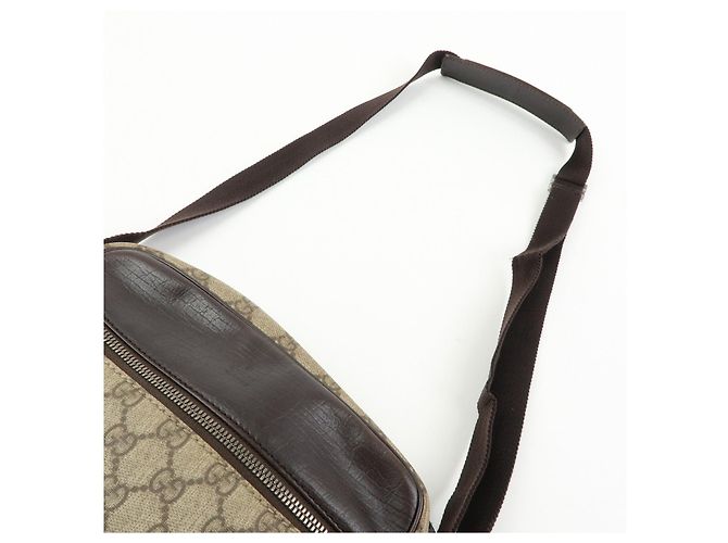 Borsa a tracolla e a spalla Gucci GG Canvas Leather Brown 114291 - vista 6