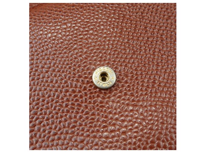 Cartera compacta tri-fold CHANEL COCO Mark de piel caviar marrón - vista 15
